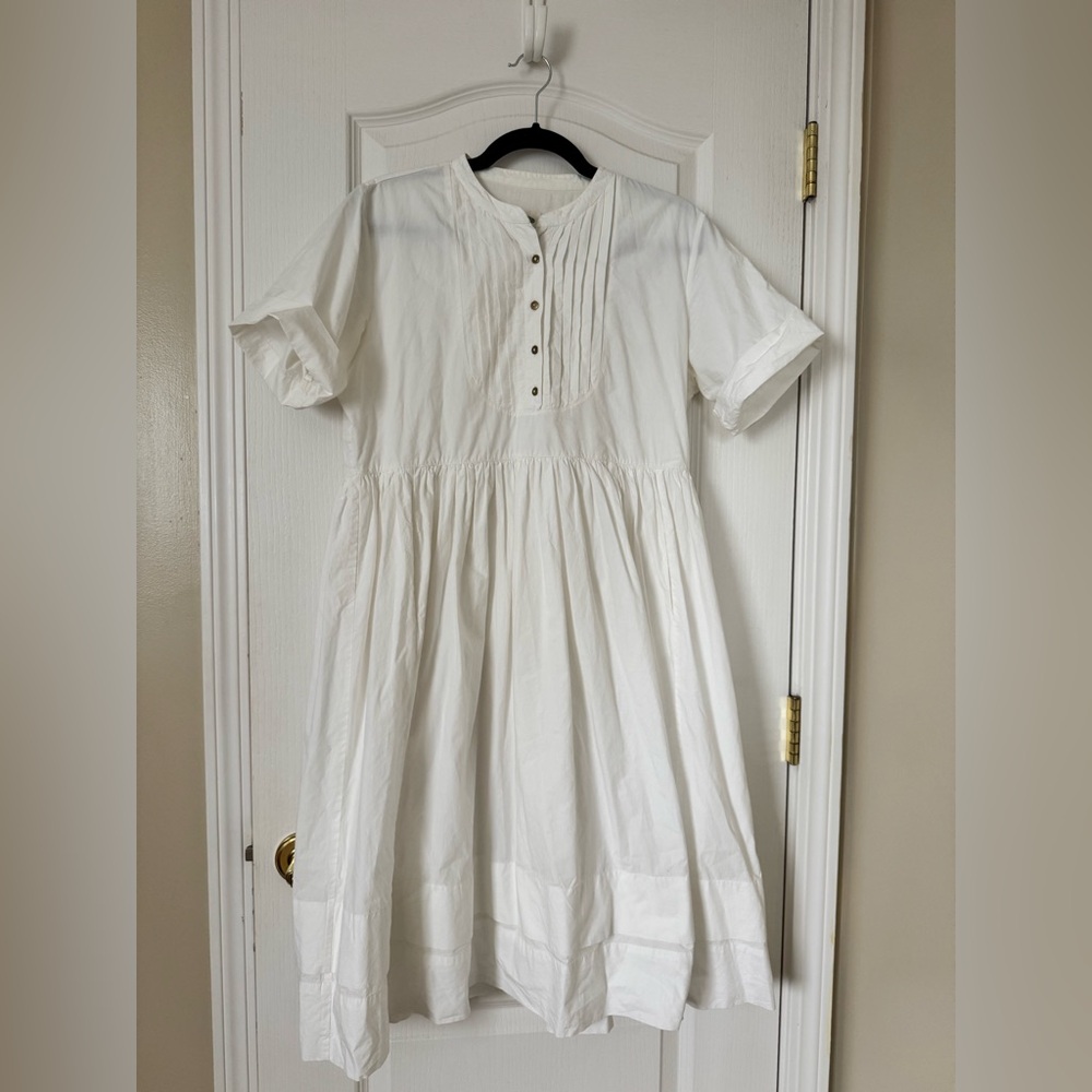 Daydress White/Cream The French Dress Size Large 100% Cotton